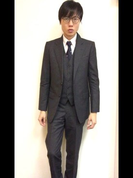 「N.HOOLYWOOD」｜「アイテム（セットアップ）」を使った、LKさん（メンズ・178cm）の春コーディネート