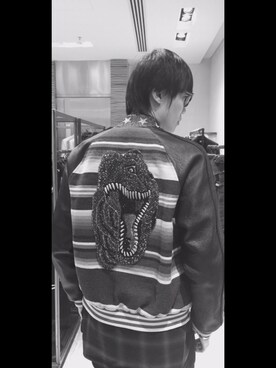 「SAINT LAURENT PARIS（サンローランパリ）のアイテム（ブルゾン）」を使った、LKさん（メンズ・178cm）の春コーディネート