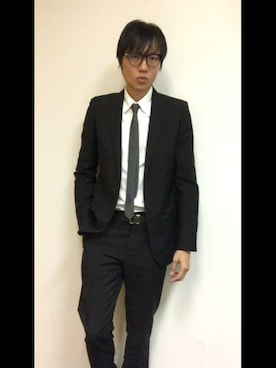 「SAINT LAURENT PARIS（サンローランパリ）のアイテム（セットアップ）」を使った、LKさん（メンズ・178cm）の春コーディネート