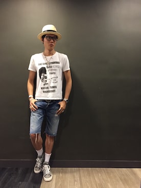 「N.HOOLYWOOD（N.ハリウッド）のアイテム（アクセサリー）」を使った、LKさん（メンズ・178cm）の秋コーディネート