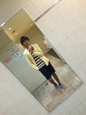 「DOWBL（ダブル）のアイテム（その他シューズ）」を使った、Taiga Toyamaさん（メンズ・174cm）の夏コーディネート
