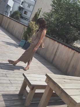 「Te chichi（テチチ）のアイテム（サロペット/オーバーオール）」を使った、rionaさん（レディース・166cm）の夏コーディネート