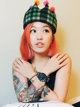 「HYPER GRAND（ハイパーグランド）のアイテム」を使った、JimmaC≮占͘麻͘氏͘≯さん（レディース・160cm）の冬コーディネート