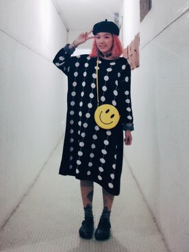 「BRICKSTONEのアイテム」を使った、JimmaC≮占͘麻͘氏͘≯さん（レディース・160cm）の春コーディネート