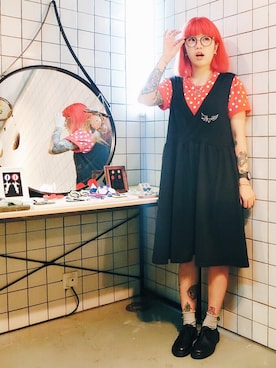 「HYPER GRAND（ハイパーグランド）のアイテム」を使った、JimmaC≮占͘麻͘氏͘≯さん（レディース・160cm）の春コーディネート