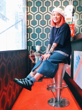 「HYPER GRAND（ハイパーグランド）のアイテム」を使った、JimmaC≮占͘麻͘氏͘≯さん（レディース・160cm）の春コーディネート