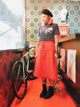 「HYPER GRAND（ハイパーグランド）のアイテム」を使った、JimmaC≮占͘麻͘氏͘≯さん（レディース・160cm）の春コーディネート