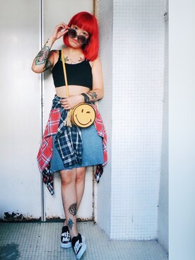 「meeh（ミー）のアイテム」を使った、JimmaC≮占͘麻͘氏͘≯さん（レディース・160cm）の夏コーディネート