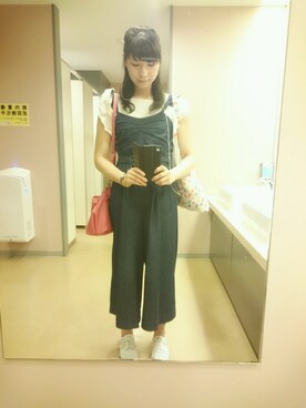 「KIKKA THE DIARY OF（キッカ　ザ　ダイアリー　オブ）のアイテム（オールインワン・サロペット）」を使った、Hinakoさん（レディース・167cm）の夏コーディネート