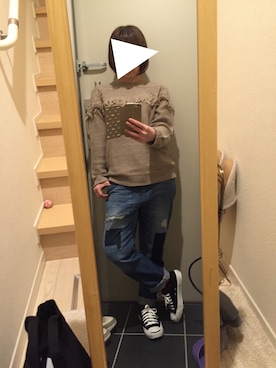 「CONVERSE（コンバース）のCONVERSE コンバース ジャック パーセル / JACK PURCEL（スニーカー）」を使った、あゆ乃さん（レディース・154cm）の冬コーディネート