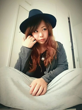 「GLOBAL WORK（グローバルワーク）のフェルトナカオレＨＡＴ/565115（ハット）」を使った、HAaa♡さん（レディース・155cm）の秋コーディネート