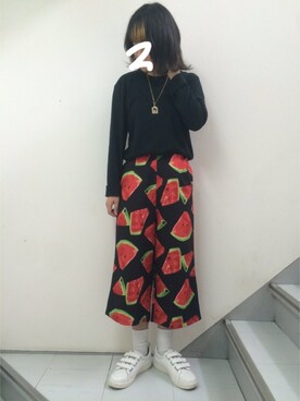 「寒かった」｜「アイテム（スニーカー）」を使った、なかはらさん（レディース・172cm）の春コーディネート