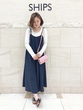「Khaju（カージュ）のアイテム（つなぎ/オールインワン）」を使った、柿野さん（レディース・158cm）の冬コーディネート