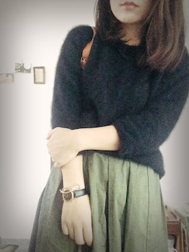 「黒ニット」｜kano.kさん（レディース・161cm）の秋コーディネート