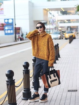 「streetfashionphotographer」｜「アイテム（バッグ）」を使った、小叮子1106さん（レディース・167cm）の冬コーディネート