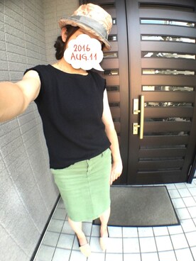 「MAISON DE REEFUR（メゾンドリーファー）のアイテム（ハット）」を使った、ぽてさん（レディース・166cm）の夏コーディネート