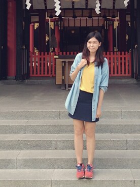 「travel」｜「アイテム（デニムジャケット）」を使った、Livaさん（レディース・174cm）の秋コーディネート