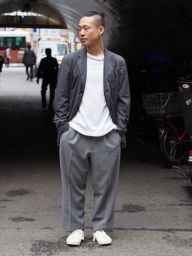 「TEATORA（テアトラ）のアイテム（ジャケット/アウター）」を使った、Hikimaさん（メンズ・165cm）の秋コーディネート