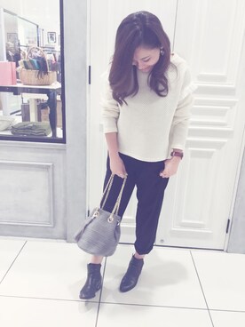 「MUSE（ミューズ）のアイテム（トップス）」を使った、museさん（レディース・156cm）の冬コーディネート