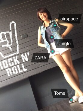 「shorts」｜「アイテム（デニムジャケット）」を使った、Tina W.さん（レディース・155cm）の夏コーディネート