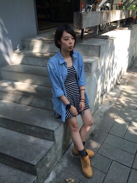 「PAZZO」｜「アイテム（ワンピース/ドレス）」を使った、Tina W.さん（レディース・153cm）の秋コーディネート