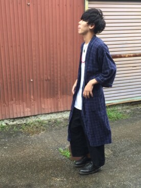 「マスタード」｜「アイテム（その他アウター）」を使った、YOSHIKIさん（メンズ・178cm）の秋コーディネート
