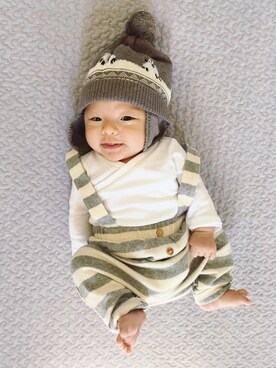 「sense of wonder（センスオブワンダー）のアイテム（帽子）」を使った、rinrinさん（キッズ・60cm）の秋コーディネート