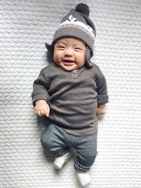 「sense of wonder（センスオブワンダー）のアイテム（帽子）」を使った、rinrinさん（キッズ・60cm）の秋コーディネート