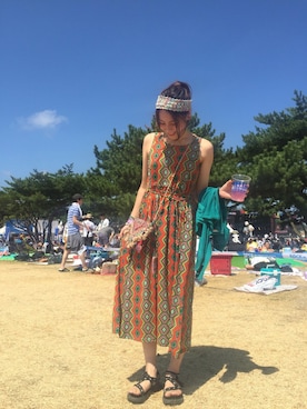 「チャイハネ（チャイハネ）のアイテム（ショルダーバッグ）」を使った、やまぐーさん（レディース・166cm）の夏コーディネート