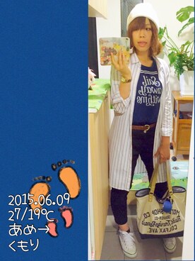 「アイテム（シャツワンピース）」を使った、きゅきゅさん（レディース・164cm・20代）の夏コーディネート