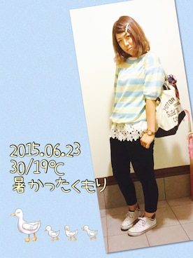 「レースタンク」｜きゅきゅさん（レディース・164cm）の夏コーディネート