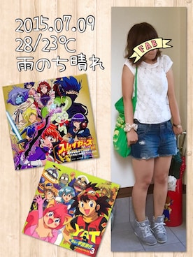 「肌見せ」｜「アイテム（腕時計）」を使った、きゅきゅさん（レディース・164cm）の夏コーディネート