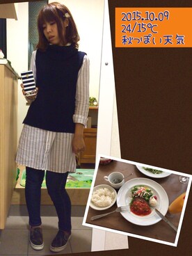 「アイテム（シャツワンピース）」を使った、きゅきゅさん（レディース・164cm・20代）の秋コーディネート