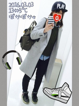 「アイテム（チェスターコート）」を使った、きゅきゅさん（レディース・164cm・20代）の春コーディネート