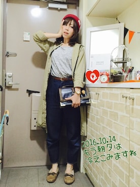 「アイテム（シャツワンピース）」を使った、きゅきゅさん（レディース・164cm・20代）の秋コーディネート