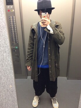 「FRAPBOIS」｜「アイテム（その他アウター）」を使った、愛がない兎さん（メンズ・170cm）の冬コーディネート