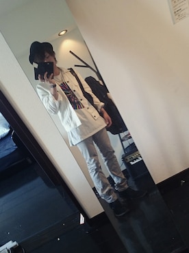 「SRIVER」｜「アイテム（デニムジャケット）」を使った、 Hoshitoさん（メンズ・167cm）の春コーディネート