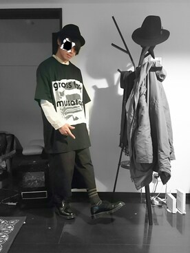 「SRIVER（スリヴァー）のアイテム（帽子）」を使った、 Hoshitoさん（メンズ・166cm）の冬コーディネート