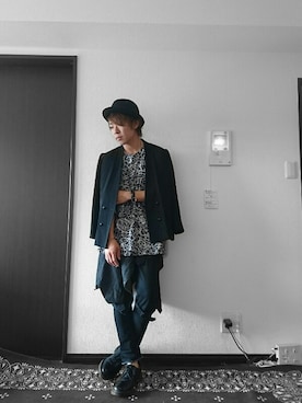「SRIVER（スリヴァー）のアイテム（帽子）」を使った、 Hoshitoさん（メンズ・166cm）の秋コーディネート