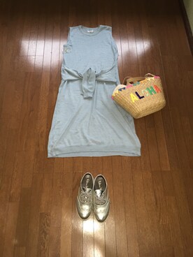 「涼しげ」｜「アイテム（ワンピース/ドレス）」を使った、ちいこさん（レディース・163cm）の夏コーディネート