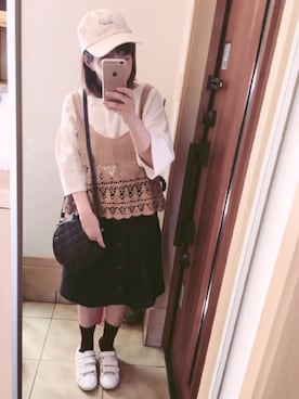 「アイテム（キャミソール、ベージュ系）」を使った、memeさん（レディース・148cm）の夏コーディネート