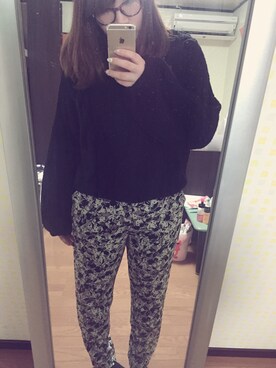 「黒ニット」｜saki☻さん（レディース・158cm）の冬コーディネート