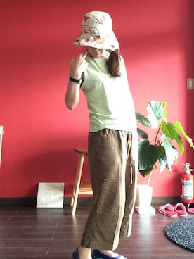 「Eddie Bauer（エディーバウアー）のアイテム（タンクトップ）」を使った、びあんかさん（レディース・159cm）の夏コーディネート