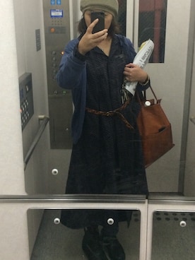 「Eddie Bauer（エディーバウアー）のアイテム（カーディガン/ボレロ）」を使った、びあんかさん（レディース・159cm）の秋コーディネート