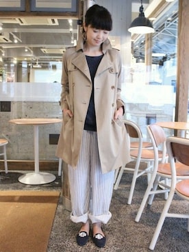 「Spick & Span（スピックアンドスパン）のアイテム（トレンチコート）」を使った、Spick & Span 本社 STAFF1さん（レディース・163cm）の春コーディネート