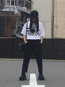 「handmade」｜「アイテム（スラックス）」を使った、音色さん（レディース・154cm）の秋コーディネート