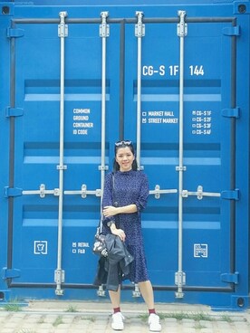 「blue」｜「アイテム（ライダースジャケット）」を使った、Virus1119さん（レディース・160cm）の秋コーディネート