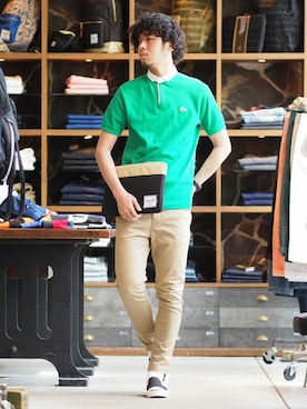 「BEAMS（ビームス）のアイテム（PC・スマホグッズ/家電）」を使った、HAPPY西村さん（メンズ・180cm）の春コーディネート