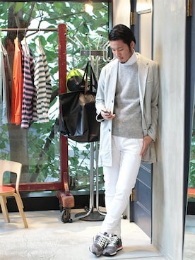 「BEAMS（ビームス）のアイテム（その他アウター）」を使った、HAPPY西村さん（メンズ・180cm）の秋コーディネート