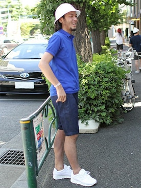 「Saucony（サッカニー）のアイテム」を使った、HAPPY西村さん（メンズ・180cm）の夏コーディネート